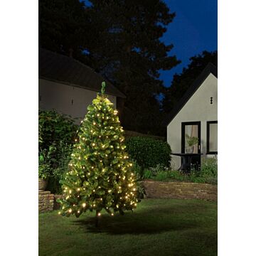 NETZLEUCHTEN 320L/ FÜR 210-250CM BAUM LED WARM WEISS - 10M LAUFKABEL GRÜN - BI-BUI TRAFO TIMER 8/16U
