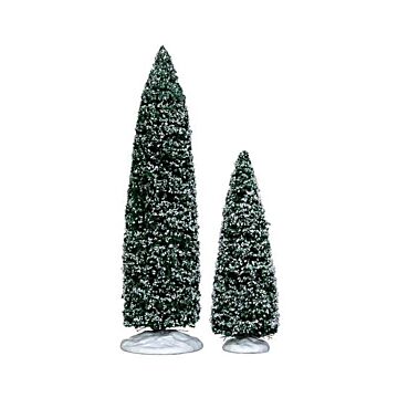 Lemax Snowy Juniper Tree, large & medium, Set mit 2