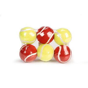 Hundespielzeug Tennisball 6er-Pack rot/gelb 6,5 cm
