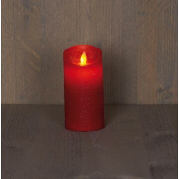 LED Kerze rustikal rot 15CM