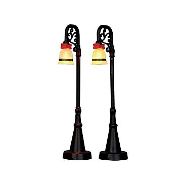 LEMAX BELL ORNAMENT LAMP POST, SATZ VON 2, B/O (4.5V)