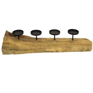 Kerzenhalter Teak holz Natürlich 70 cm - DIJK