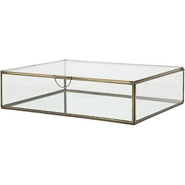 LIGHT & LIVING Dekobox l26b16h9cm Alessina Glas
