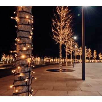 CONNECT DE LUXE 100LED WARM WHITE 10M, 10CM ABSTAND ZWISCHEN DEN LEDS, GUMMIKABEL SCHWARZ