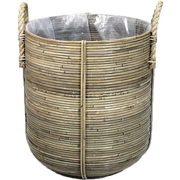 Mand gestreept d40h45cm grijs