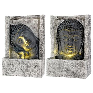 Wasser Ornament quadratischen Buddha-Kopf
