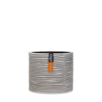 Topf cylinder rib beige Ø 13 cm