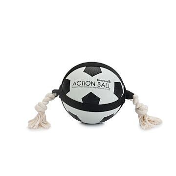 Hundespielzeug Beeztees Fußball mit Seil L 19 cm