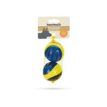 Hundespielzeg fetch bal 2 Stück blau/gelb/schwarz 