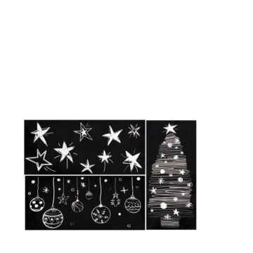 Fenstersticker Weihnachtsbaum Sterne und Weihnachtskugeln Weiß 23 x 49 cm - Anna's Collection Fenstersticker Weihnachtsbaum Sterne und Weihnachtskugeln Weiß 23 x 49 cm - Anna's Collection