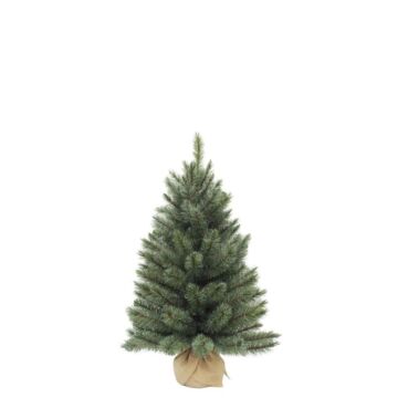 Weihnachtsbaum Wald gefrostet mit Sackleinen blau 90 cm - Triumph Tree