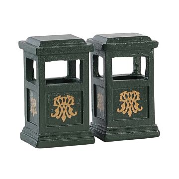 LEMAX GREEN TRASH CAN, SATZ VON 2