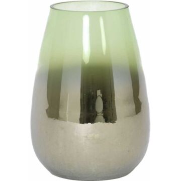 Windlicht glas groen 26 cm - Light & Living Windlicht glas groen 26 cm - Light & Living