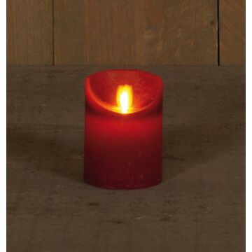 B.O.T. KERZE BORDEAUX WACHS RUSTIKALE BEWEGLICHE FLAMME 7.5X10CM 3XAAA/TIMER