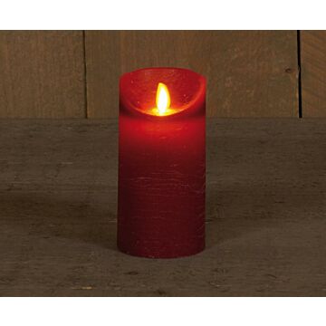 B.O.T. KERZE BORDEAUX WACHS RUSTIKALE BEWEGLICHE FLAMME 7.5X15CM 3XAAA/TIMER