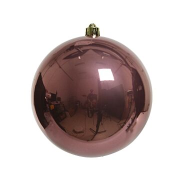 Kerstbal velours rosa Kunststoff Ø 14 cm - Decoris