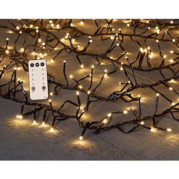 TREECLUSTER 1,6-1,9M 10M/768L LED WARM WEISS FERNBEDIENUNG 4M BETRIEBSKABEL 36V/IP44 TRAFO TIMER 8/1