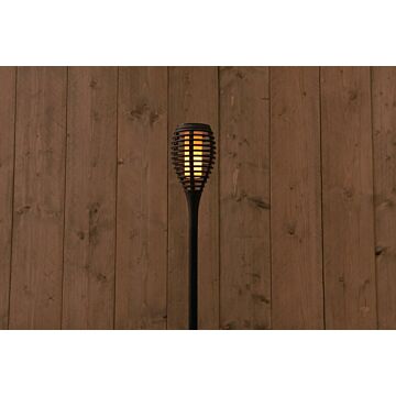 Solartaschenlampe mit Flammeneffekt schwarz 61 cm