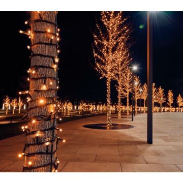 CONNECT DE LUXE 100LED CLASSIC 10M, 10CM ABSTAND ZWISCHEN DEN LEDS, GUMMIKABEL SCHWARZ