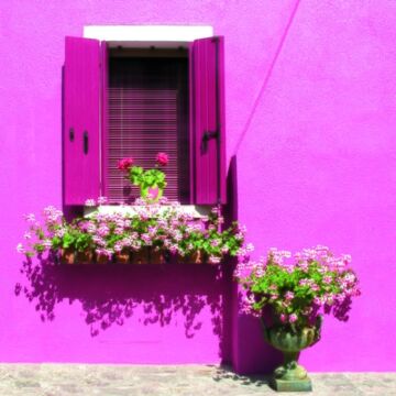 Outdoor Leinwand Rosa Haus h58b58cm