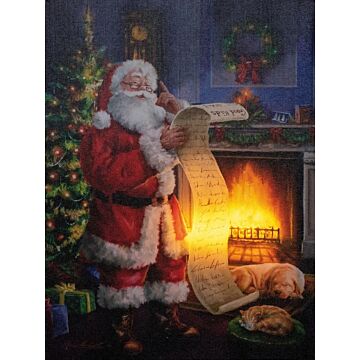 LED-Leinwand-Weihnachtsmann-Kamin 40 x 30 cm