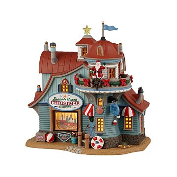 LEMAX SEASIDE SANTA XMAS SHOPPE, B/O LED