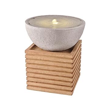 Lumineo GRC Brunnen mit Schale 50 cm naturgrau