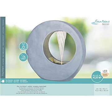Springbrunnen rund Polyresin grau 92 cm - Lumineo