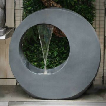 Brunnen rund grau Polyresin Ø 92 cm
