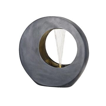 Springbrunnen rund Polyresin anthrazit 72 cm - Lumineo