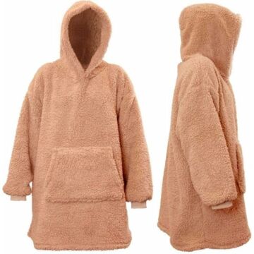 Hoodie oversized teddy Pullover alt rosa onesize