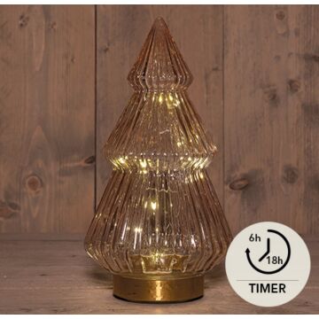 Glasbaum 10LED bernstein 28,5 cm - Anna's Kollektion