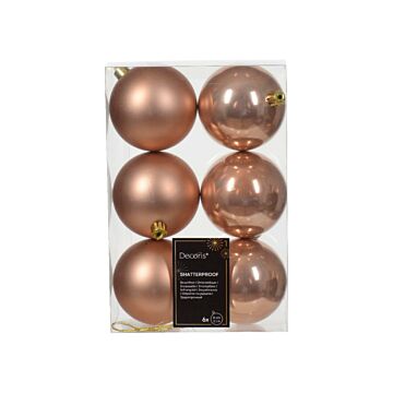 Weihnachtskugeln funkelndes rosa Kunststoff mix Ø 8 cm Satz von 6 - Decoris
