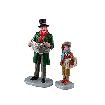 Lemax Merry Newsboy, set of 2