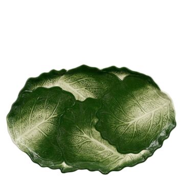 Teller Kohl dunkelgrün - L 43 cm
