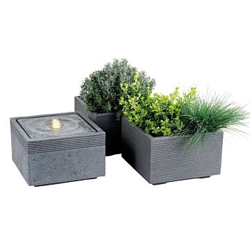 Gartenbrunnen cube planter Anthrazit