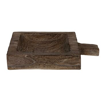 Tablett Paulownia l28b18h5 cm grau