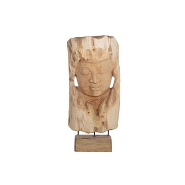 Maske Teak 36 cm natürlich