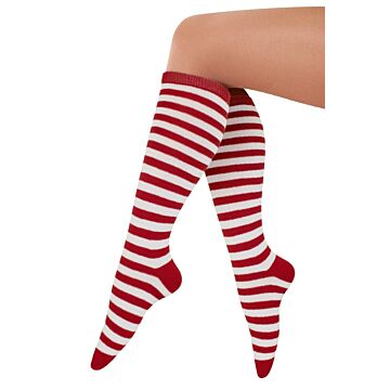 Socken rot weiß gestreift