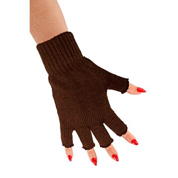 Fingerlose Handschuhe braun