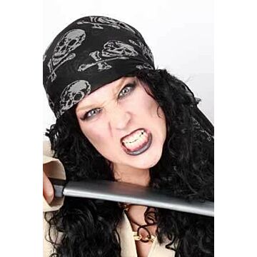 Piratenkopftuch schwarz 70 cm
