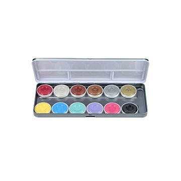 Aqua Face- und Bodypaint Palette 12 Farben 'Duo Schimmer & Pastell