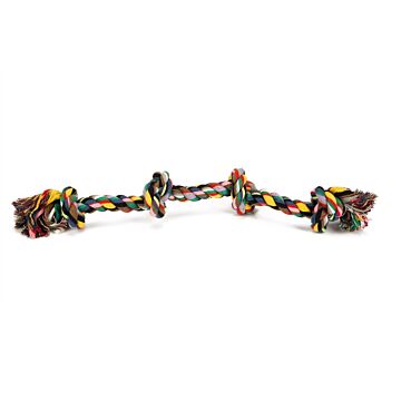Hundespielzeug Flossyspielzeug mit 4 Knoten, bunt