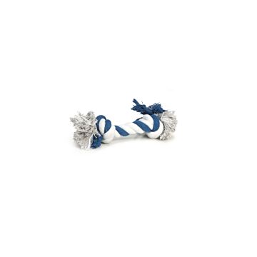 Hundespielzeug Beeztees Flossy mit 2 Knoten, weiß/blau