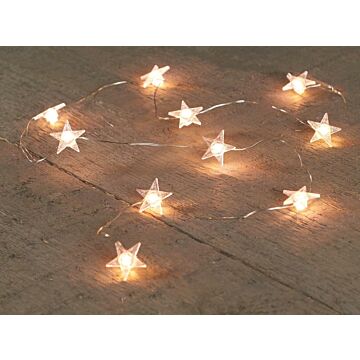 LED 10 Lichter Stern Silberdraht 1 Meter