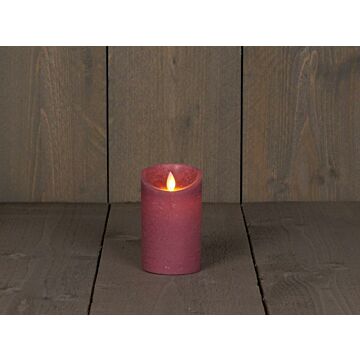 LED Kerze rustikal bewegliche Flamme antik rosa 12,5 cm - Anna's Collection