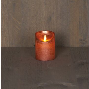 LED Kerze rustikale bewegliche Flamme Kupfer 10 cm - Anna's Collection