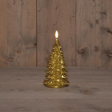 LED Kerze Weihnachtsbaum Wachs 20 cm gold - Anna’s Collection