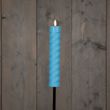 Gartenfackel led solar swirl blau 21 cm