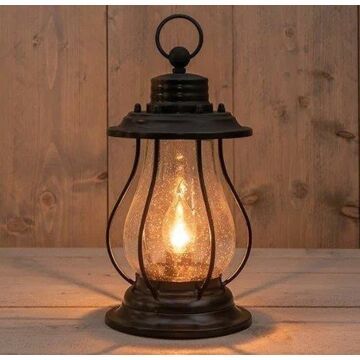 Solarlaterne vintage mit Flammeneffekt 31 cm
